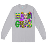Moon Dust Mardi Gras Carnaval Mask With Fleur De Lis Long Sleeve Tee - BundleAndBundleShop