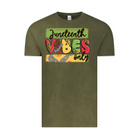 Vintage Olive juneteenth vibes only Vintage Tee - MaliasSmallBusiness