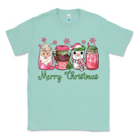 Seafoam pink  merry christmas coffee Classic Tee - JahusDesignShop