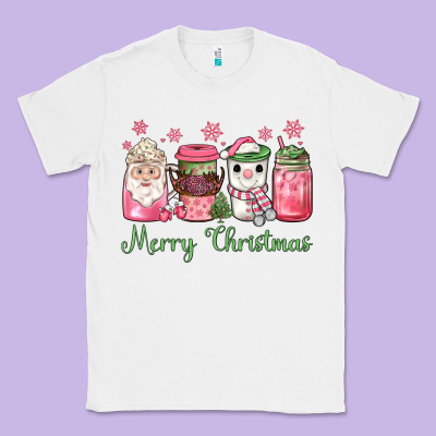 Pink  Merry Christmas Coffee Classic Tee Designed By Jahusdesignshop