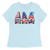 Baby Blue usa fourth of july gnomes Ladies Tee - RanaPortraitStore