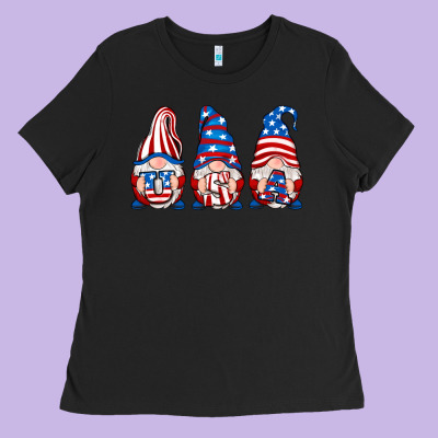 Usa Fourth Of July Gnomes Ladies Tee Designed By Ranaportraitstore
