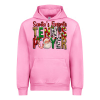 Fuchsia Pink Santa's Favorite Tennis Player For Christmas Urban Hoodie - FaDigitalArtStudio