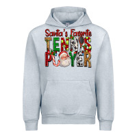 Heather Grey Santa's Favorite Tennis Player For Christmas Urban Hoodie - FaDigitalArtStudio