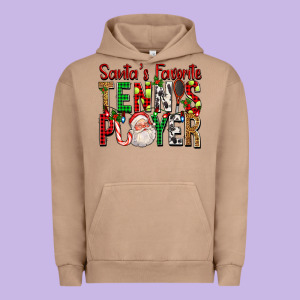 Santa's Favorite Tennis Player For Christmas Urban Hoodie Designed By Fadigitalartstudio