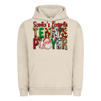 Pigment French Oak Santa's Favorite Tennis Player For Christmas Urban Hoodie - FaDigitalArtStudio