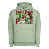 Pigment Oil Green Santa's Favorite Tennis Player For Christmas Urban Hoodie - FaDigitalArtStudio