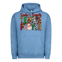 Pigment Pebble Blue Santa's Favorite Tennis Player For Christmas Urban Hoodie - FaDigitalArtStudio