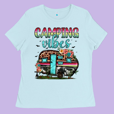 Camping Vibes Ladies Tee Designed By Jahusdesignshop