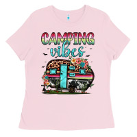 Bubblegum Pink camping vibes Ladies Tee - JahusDesignShop
