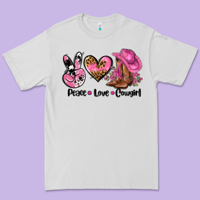 Peace Love  Cowgirl Premium Tee Designed By Adodesignshop