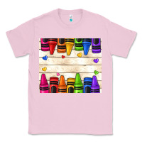 Bubblegum Pink custom teacher name crayons Classic Tee - NancyCooperArtShop