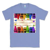 Colony Blue custom teacher name crayons Classic Tee - NancyCooperArtShop