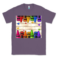 Lavender custom teacher name crayons Classic Tee - NancyCooperArtShop