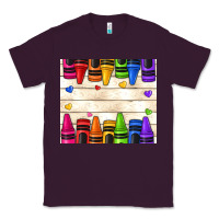 Plum custom teacher name crayons Classic Tee - NancyCooperArtShop