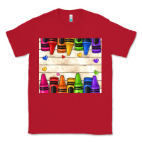 Red custom teacher name crayons Classic Tee - NancyCooperArtShop
