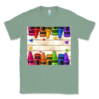 Sage custom teacher name crayons Classic Tee - NancyCooperArtShop
