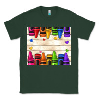 Sports Green custom teacher name crayons Classic Tee - NancyCooperArtShop