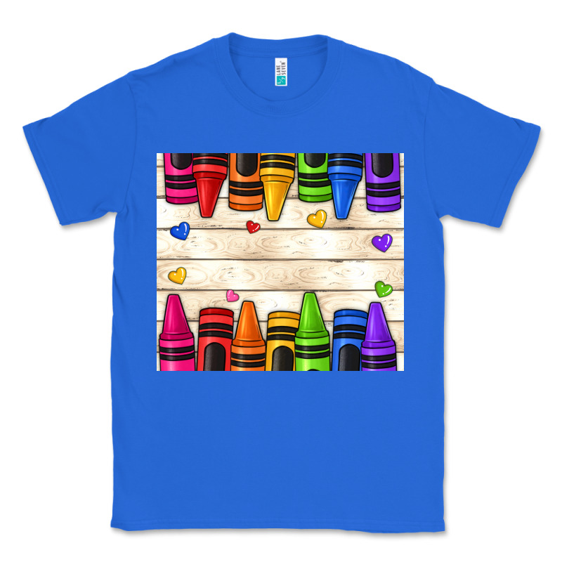 Custom Teacher Name Crayons Classic Tee by NancyCooperArtShop | Teevron