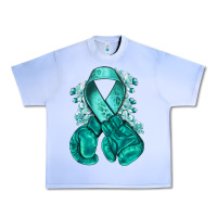 Grape Ice Ovarian Cancer teal ribbon with boxing gloves Urban Heavy Tee - NancyCooperArtShop