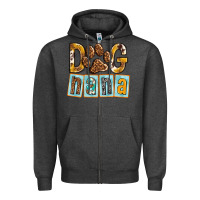 Charcoal Heather Dog Nana with Paw Zipper Hoodie - texasbilliewilder