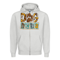 Dove Grey Dog Nana with Paw Zipper Hoodie - texasbilliewilder