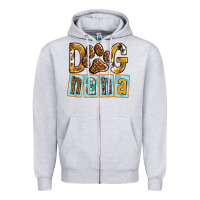 Heather Grey Dog Nana with Paw Zipper Hoodie - texasbilliewilder