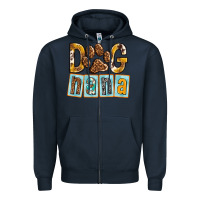 Navy Dog Nana with Paw Zipper Hoodie - texasbilliewilder