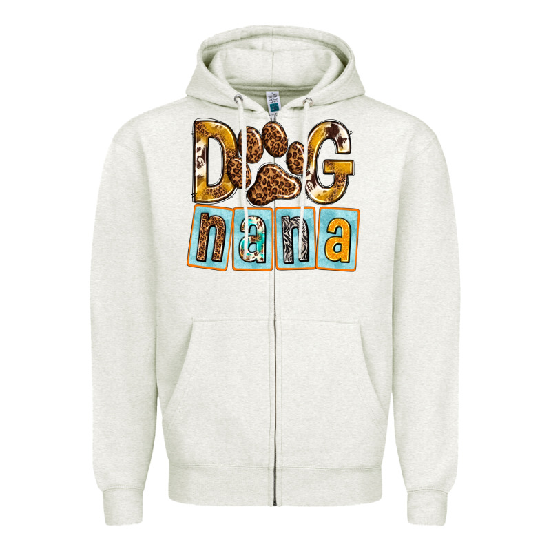 Dog Nana With Paw Zipper Hoodie by texasbilliewilder | Teevron