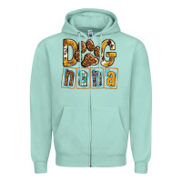 Seafoam Dog Nana with Paw Zipper Hoodie - texasbilliewilder