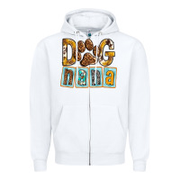 White Dog Nana with Paw Zipper Hoodie - texasbilliewilder