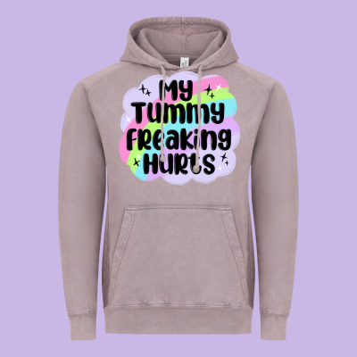 My Tummy Freaking Hurts Vintage Hoodie Designed By Maliassmallbusiness