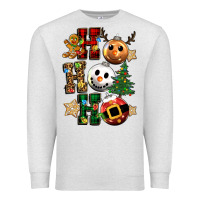 Oatmeal Heather ho ho ho christmas Premium Sweatshirt - CowGirlArtShop