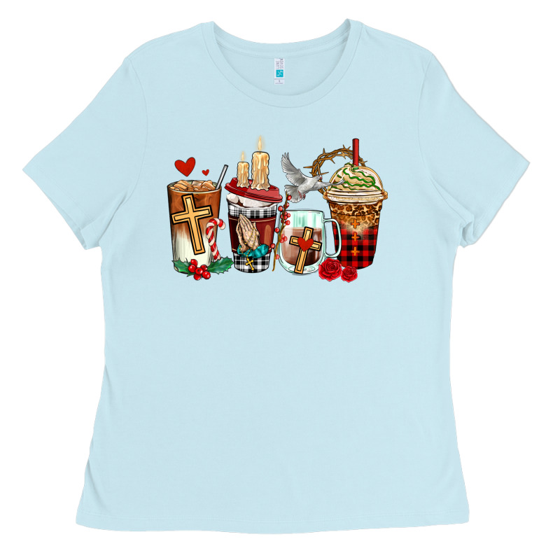 Religious Coffee Cups Ladies Tee by AdoDesignShop | Teevron