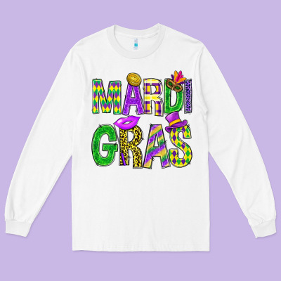 Mardi Gras Carnaval Mask Digital Paper, Long Sleeve Tee Designed By Bundleandbundleshop