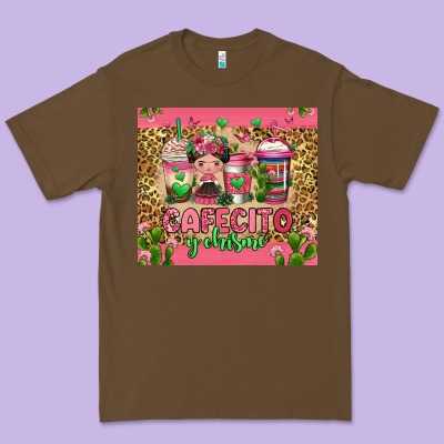 Cafecito Y Chisme Coffee Cups Premium Tee Designed By Jasminsmagicworld