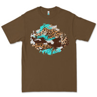 Cacao cowhide leopard turquoise patch Premium Tee - AdoDesignShop