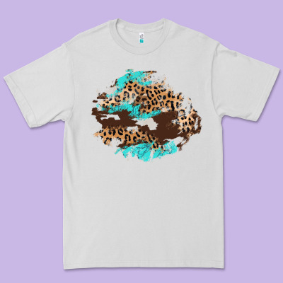 Cowhide Leopard Turquoise Patch Premium Tee Designed By Adodesignshop