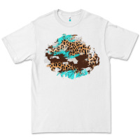 White cowhide leopard turquoise patch Premium Tee - AdoDesignShop
