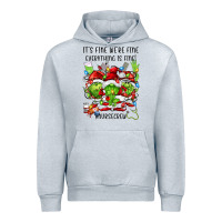 Heather Grey it's fine we're fine everythıng is fine! nursecre Urban Hoodie - FaDigitalArtStudio
