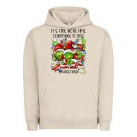 Pigment French Oak it's fine we're fine everythıng is fine! nursecre Urban Hoodie - FaDigitalArtStudio
