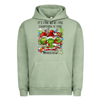 Pigment Oil Green it's fine we're fine everythıng is fine! nursecre Urban Hoodie - FaDigitalArtStudio