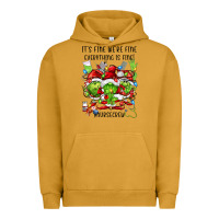Pigment Peanut Butter it's fine we're fine everythıng is fine! nursecre Urban Hoodie - FaDigitalArtStudio