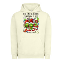 Pigment Pistachio it's fine we're fine everythıng is fine! nursecre Urban Hoodie - FaDigitalArtStudio