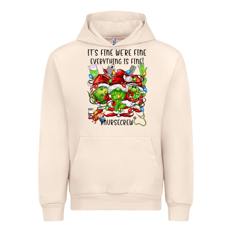 It's Fine We're Fine Everythıng Is Fine! Nursecre Urban Hoodie by FaDigitalArtStudio | Teevron