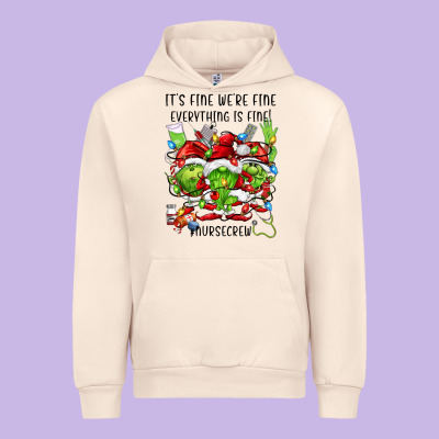 It's Fine We're Fine Everythıng Is Fine! Nursecre Urban Hoodie Designed By Fadigitalartstudio