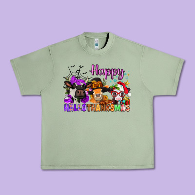 Happy Hallothanksmas Cows  Nancy Urban Heavy Tee Designed By Nancycooperartshop
