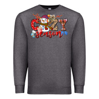 Charcoal Heather cozy season snowman Premium Sweatshirt - CowGirlArtShop