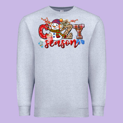Cozy Season Snowman Premium Sweatshirt Designed By Cowgirlartshop