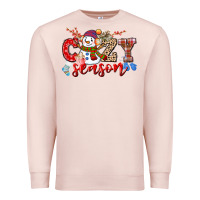 Pale Pink cozy season snowman Premium Sweatshirt - CowGirlArtShop